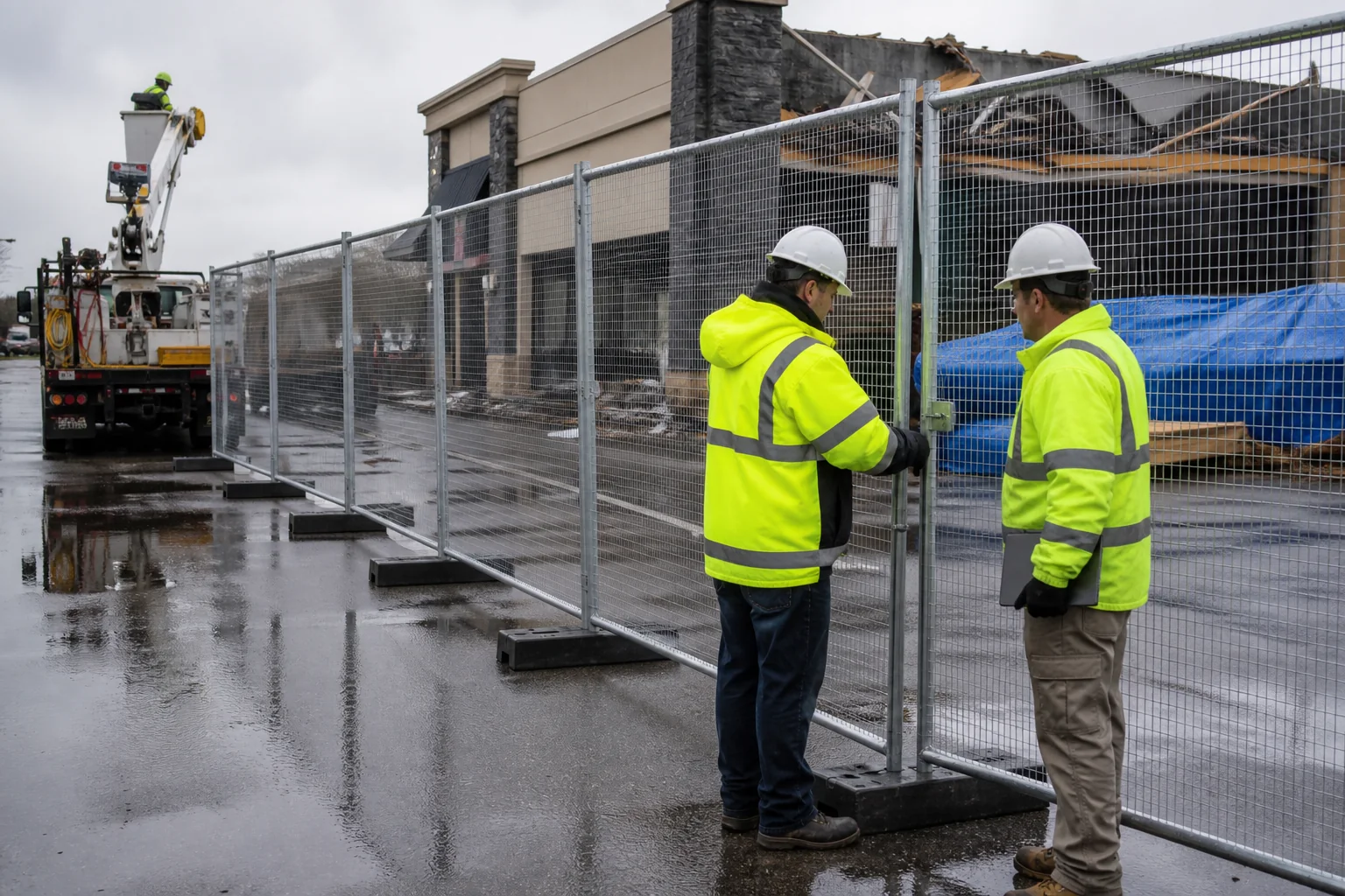 Emergency Temporary Fencing in a realistic working environment