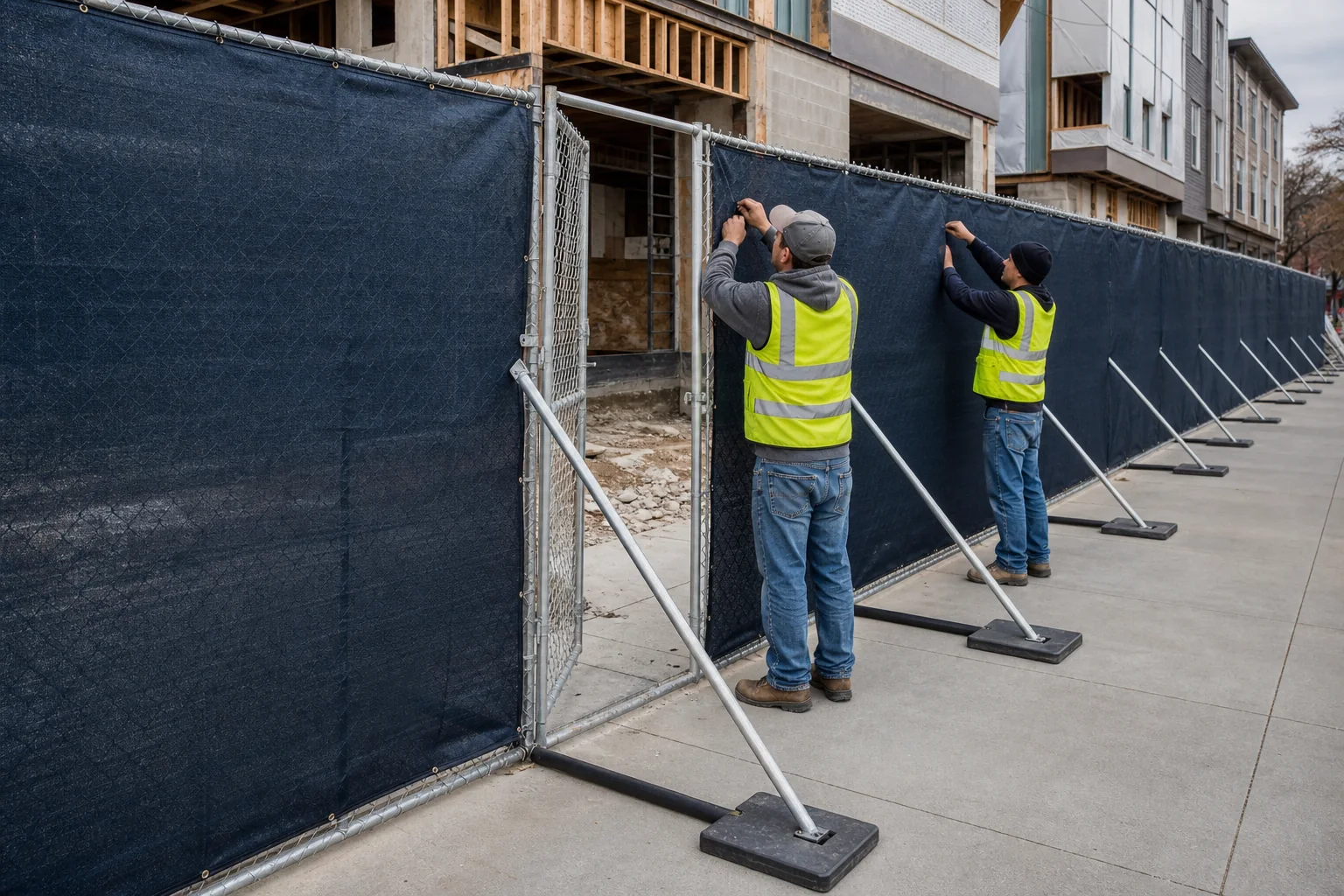 Privacy Screen Fencing in a realistic working environment